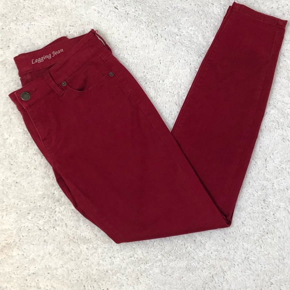 The Limited Denim - Limited Burgundy Legging Jeans